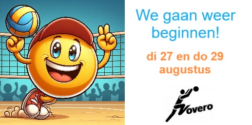 Start van onze trainingen op 27 en 29 augustus